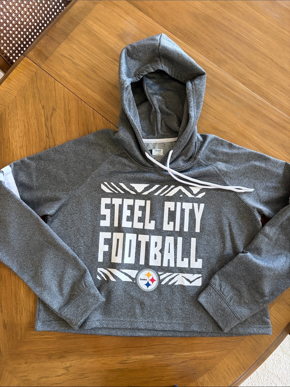NFL STEELERS FOOTBALL CROPPED HOODIE